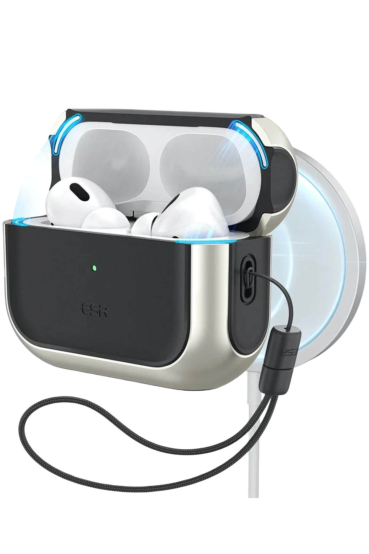 ESR Apple Airpods Pro 3 (3.Nesil) Orbit Hybrid Magsafe Şarj Destekli Kılıf - Titan Gri